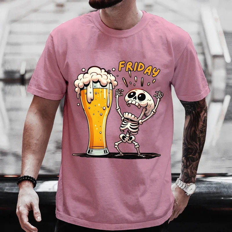 Summer Hot Sale Beer T-Shirts Funny 3D Skull Print T Shirt For Men Fashion New - Image 10