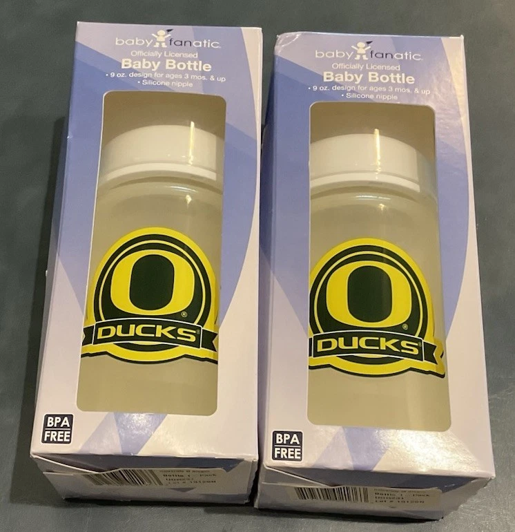 Baby Fanatic University Of Oregon BPA Free Plastic Baby Bottle Lot Of Two NEW