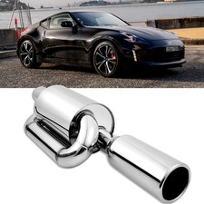 For Nissan 370Z Z34 2009-2021 2.5" In 4" Out Twin Loop Exhaust Muffler Pipe Tip