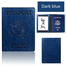 Slim Leather Travel Passport Wallet Holder RFID Blocking ID Card Case Cover US
