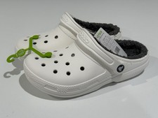 Crocs Classic Lined Clog White/Grey 203591-10M Unisex Size m6/w8 - NWT