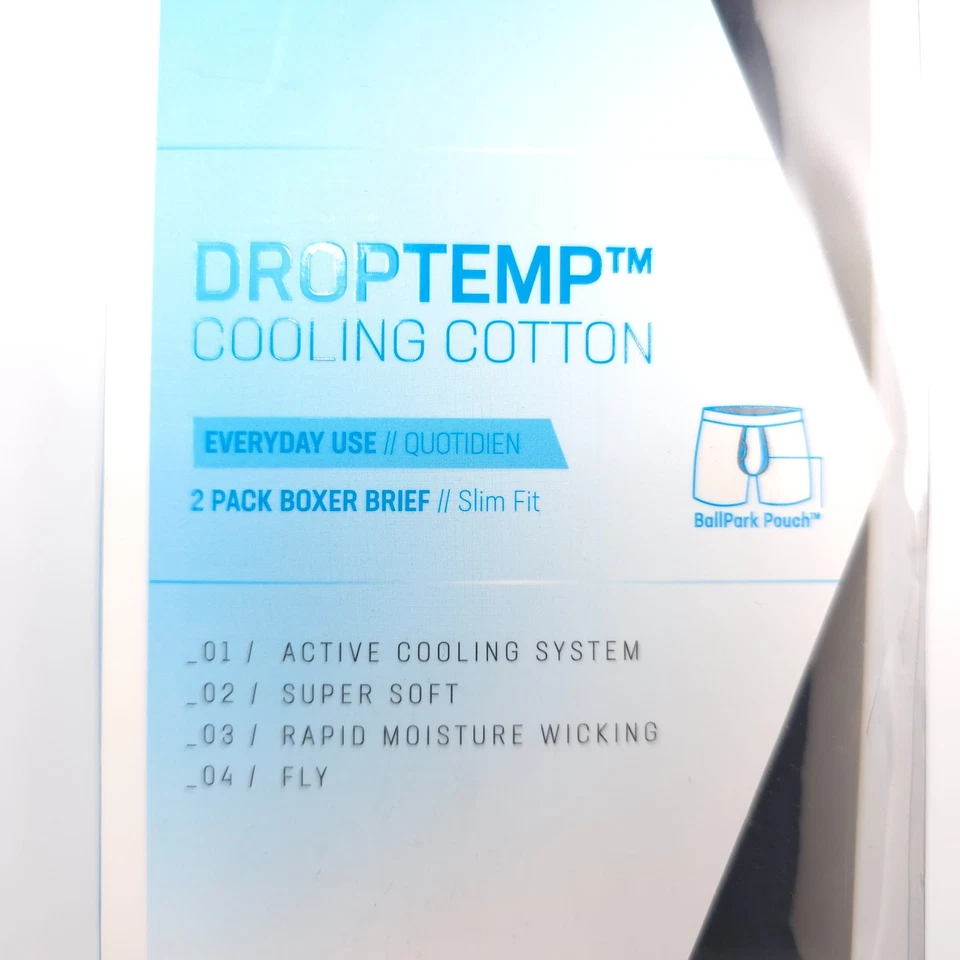 Paquete de 2 calzoncillos boxer de algodón frío Droptemp SAXX UNDERWEAR para hombre talla pequeña Foto 2 de 4