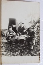 Real Photo WWI Soldiers Camp Mess RPPC Postcard Old Vintage Card View Standard