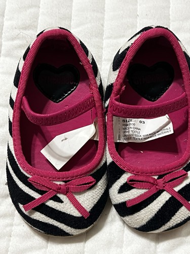 Gymboree Wild One Size 3 Zebra Stripe Flats Shoes For Toddlers - Picture 5 of 7