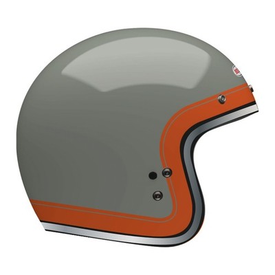 BELL Custom 500 Jet Helm Cafe Racer ECE 22.06 Crate Grau Orange Glanz