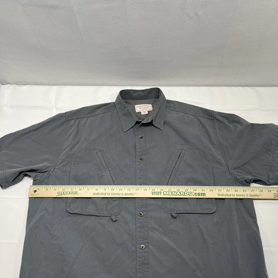 Vintage C.C. Camisa Filson Para Hombre XL Gris Pesca Ventilada Abotonada Manga Corta Foto 4 de 4