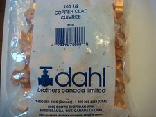100 pcs, Dahl 1/2" Copper Clad Clamps Cuivres with nails 9100 1/2 inch pipes