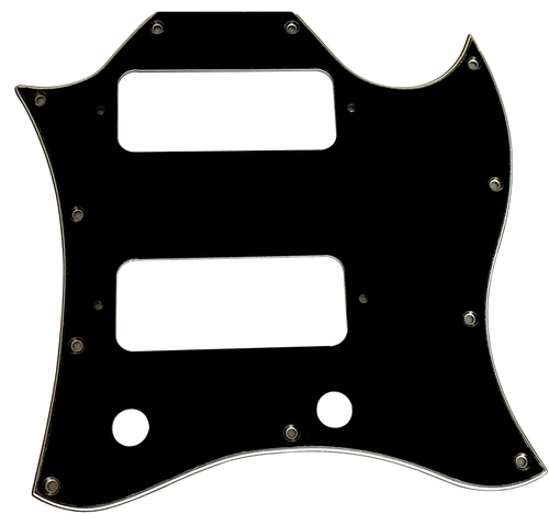 Pickguard For Gibson SG Full Face With P90 Humbucker Guitar  3-Ply-BLACK