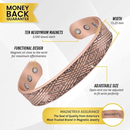 Stamped Celtic Mist Magnetic Copper Bracelet Cuff for Men - Picture 4 of 8