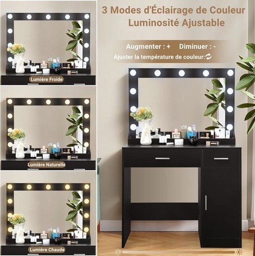 LED Schminktisch Frisiertisch mit 2/5 Schubladen und Steckdosen 1 Schrank Modern - Bild 39 von 67