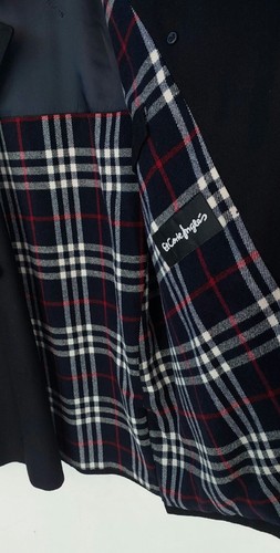 Burberry London Peacoat Merino Lana Azul Marino Nova Check Para Hombre Suze 4/Grande - Imagen 6 de 13