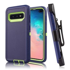 Heavy Duty Shockproof Tough Case Cover w/Clip BLUE/GREEN For Samsung S10e