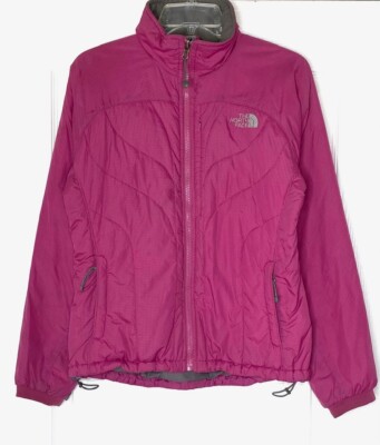 The North Face Fuchsia Pink Primaloft Quilted Puffer Coat Jacket SMALL Full Zip