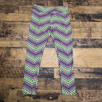 LuLaRoe Leggings Tall & Curvy Kermit the Frog Print Purple Green