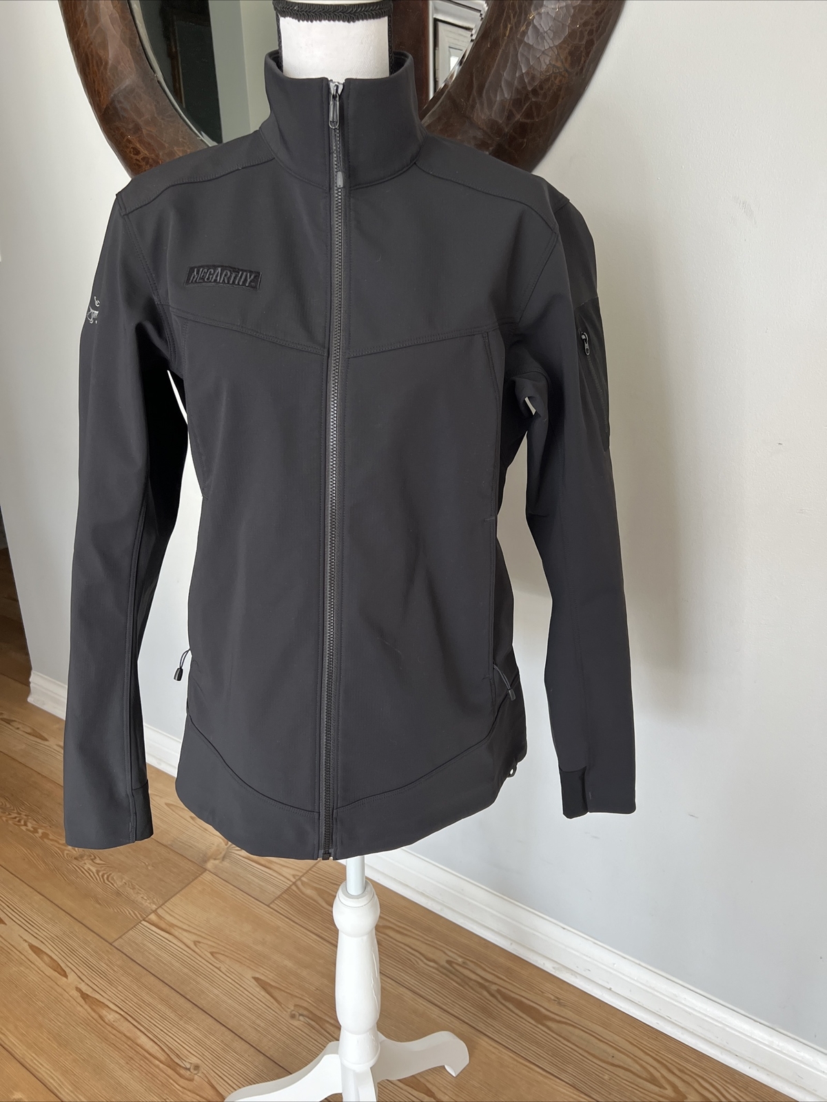 Arc'teryx Giacca Leggera Epsilon Donna Nero Grandi Loghi Frangivento Guscio Morbido