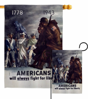Always Fight for Liberty Garden Flag Veterans Day Armed Forces Yard House Banner