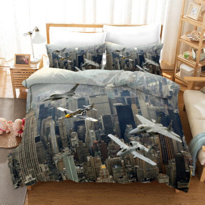 3D Fighter Track City Quilt Cover Set Bettwäsche Sets Kissenbezüge