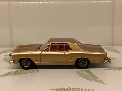 Original Vintage Corgi  #245 Buick Riviera gold. Trans o lite.  1964 -1968  Ex.
