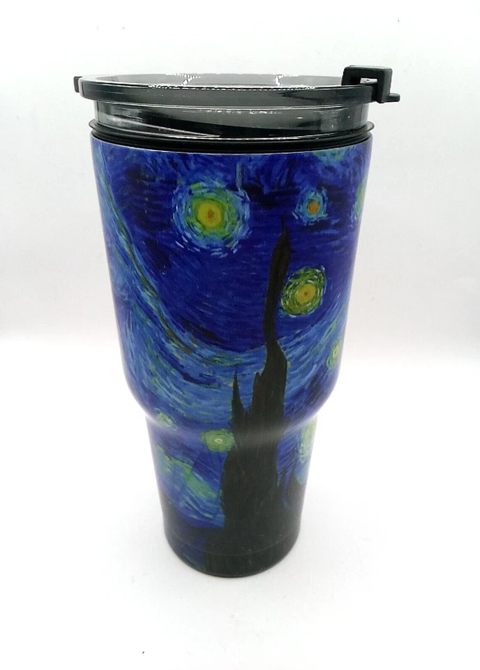 Starry Night Van Gogh Beverage Tumbler Large 20 Oz Stainless Steel with Lid - Image 4 of 4