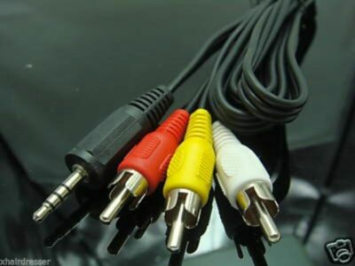 Connect Samsung HTC LG Phone 1/8'' 3.5mm AV to TV AUX PC 3X RCA Audio/Video Cable