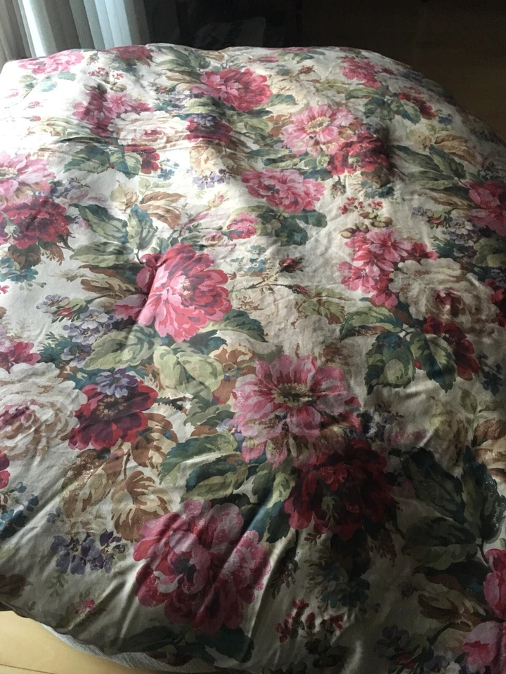 Chaps Rosemont Queen Comforter Pink Tan Rose Floral Green - Image 4 of 4