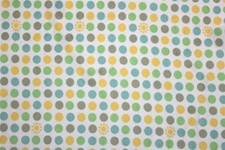 Large 3/4" Polka Dots Blue Yellow Green Tones 48" Wide Flannel Fabric BTY OOP 