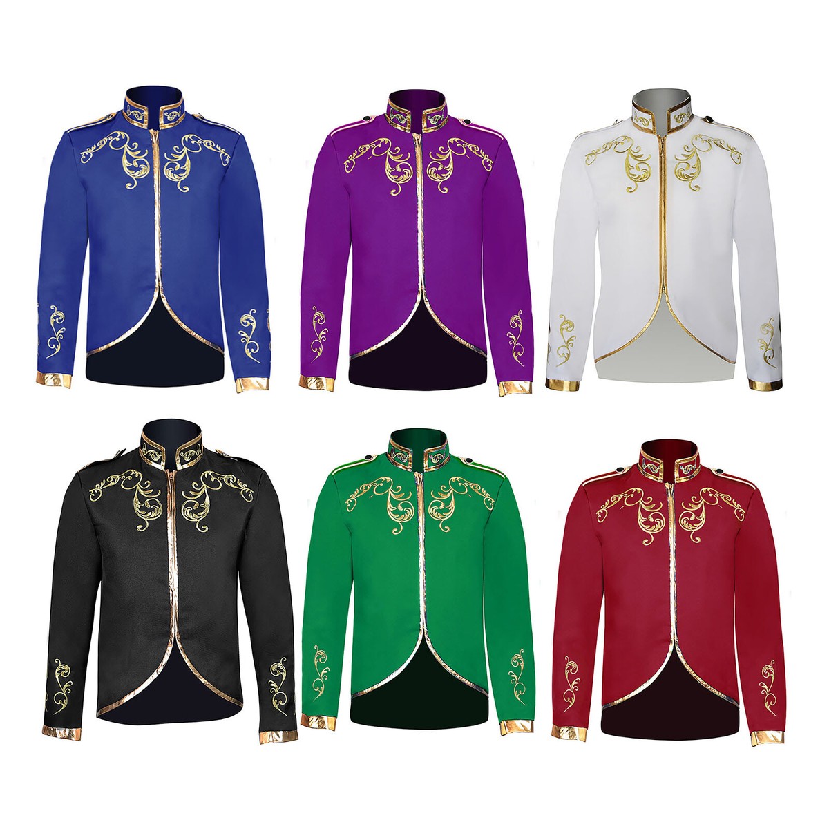 Mens Outerwear Long Sleeve Coat Prince Jacket Gold Trim Uniform Dress Ball  Prom | eBay