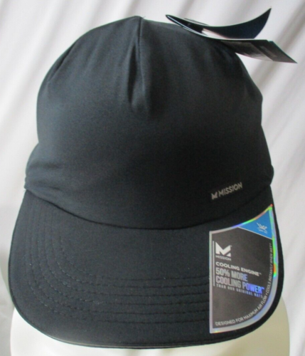 MISSION COOLING VENTED PERFORMANCE HAT One Size Fits Most Black NEW WITH TAGS - Afbeelding 1 van 10