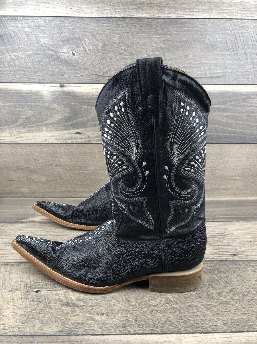 Old Corral Boots Old Corral Black Leather Long Pointed Toe Western Cowboy  main image 3