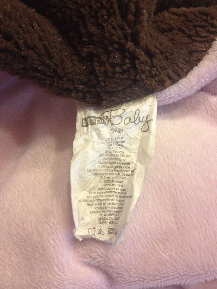 Simply Baby By NoJo Pink Brown Blanket - Изображение 2 из 2