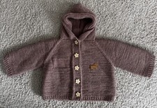 Baby Strickjacke handgestrickt Gr. 68 ca. 6 Monate Braun