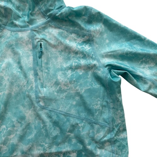 Coolibar Kids Andros Beach Fishing Pool Hoodie Teal UPF 50+ Sun Shirt Full Cover - Picture 7 of 14