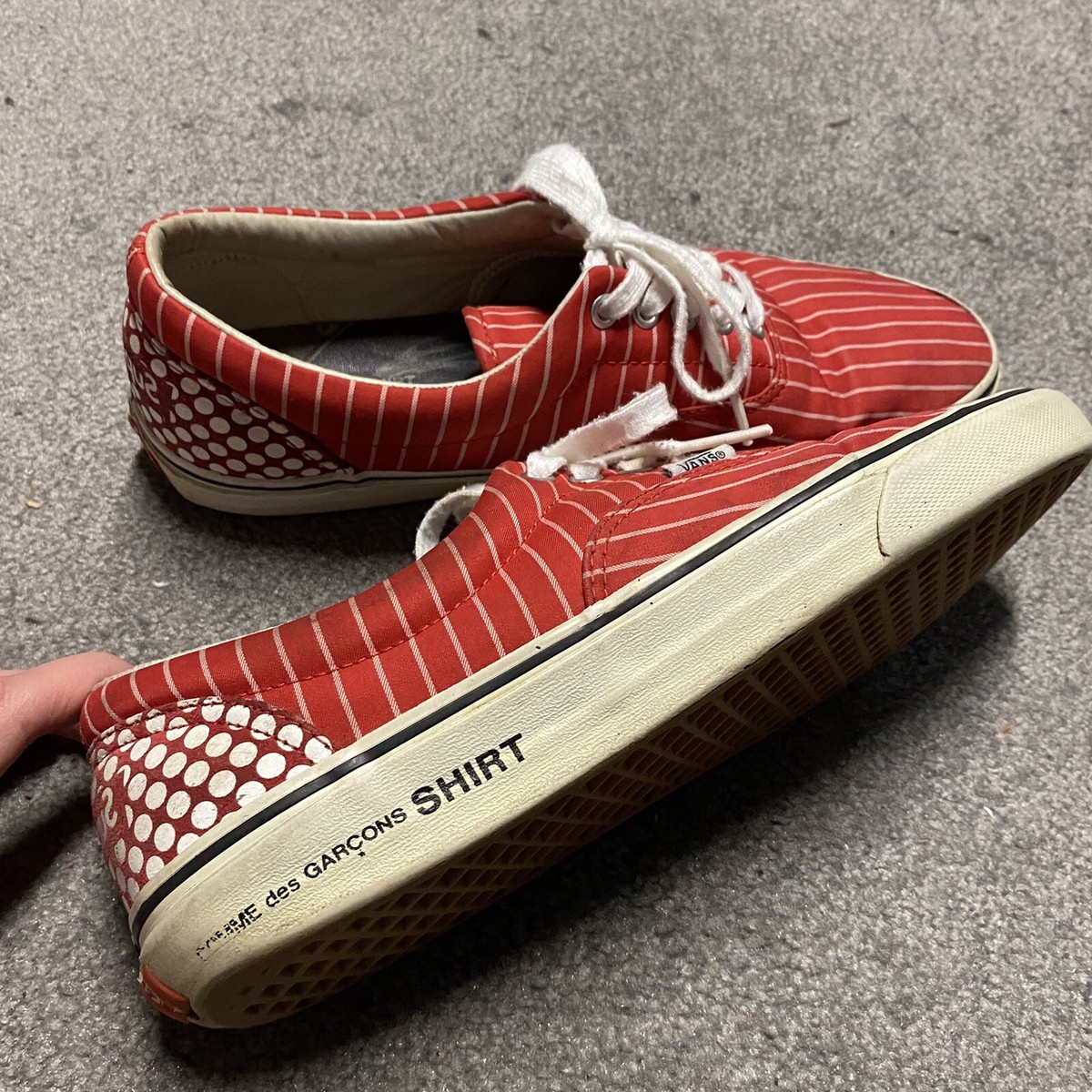 Vans SUPREME Comme Des Garcons Harold Hunter Pinstripe Skate Shoes