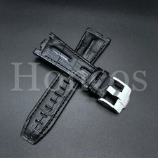 28MM Alligator Leather Watch Band Strap Fits For Audemars Piguet AP Black 42 USA