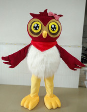 Red Owl Bird Mascot Costume Suit Cosplay Party Game Dress Outfit Halloween