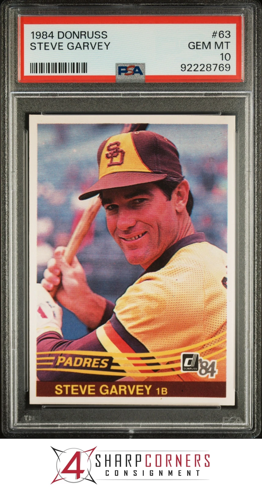 1984 DONRUSS #63 STEVE GARVEY PADRES PSA 10 B4065812-769