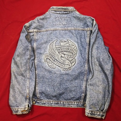 Denim Jean Jacket Size XL Embossed 