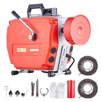 VEVOR Drain Cleaner Machine 120FT x 7/8'' 420W Sewer Snake Auger Manual Feed