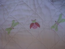 Bananafish Infant Girl Pink Quilt Appliqued Dragonflies Ladybug