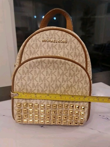 MICHAEL KORS Rhea Backpack Mini Logo Ivory Studded - Picture 7 of 10