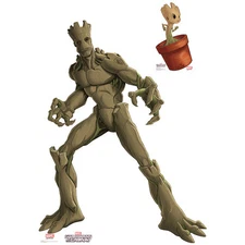 GROOT & BABY Animated Guardians of the Galaxy CARDBOARD CUTOUT Standup Standee