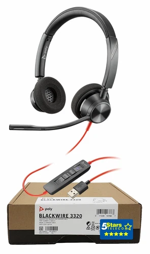 Plantronics Blackwire 3320 USB-A Headset 213934-01, BW3320 Brand New 2 Yr Warr