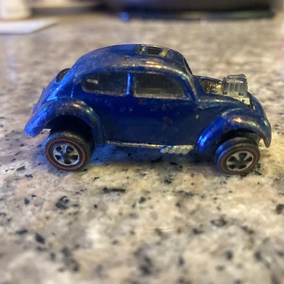 1697 Hot Wheels Redline VW Bug Beetle Dark Blue• Handbuilt Diecast • VW Bug 1:64 - Image 3 of 4