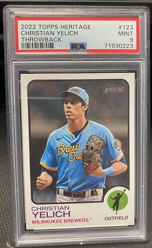 Christian Yelich [Throwback Uniform] #123 2022 Topps Heritage card