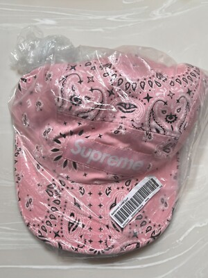 NEW SUPREME Bandana Camp Cap Paisley Pattern Hat Pink SS21 BNIB | eBay