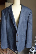 JCrew 425 Ludlow Suit Jacket in Windowpane Italian Wool Flannel 40R Navy Blue
