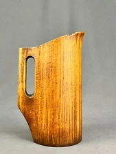 Antique Large Hand-Carved Treenware 11" Noggin or Pitcher 64 oz