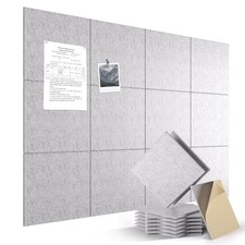 Large Felt Bulletin Board 48" x 36" Adhesive Cork Board Alternative 12 Pack F...