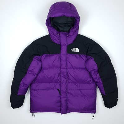The North Face 550 Daunen Puffer Jacke Large Herren Lila Schwarz Kapuze Winter