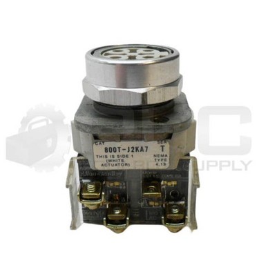 ALLEN BRADLEY 800T-J2KA7 SELECTOR SWITCH W/ (2) 800T-XA /D CONTACT BLOCK *READ*